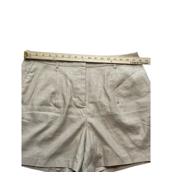 J.Crew Factory Linen-Blend Structured Short Women 14 Beige Neutral Coastal - Picture 4 of 8